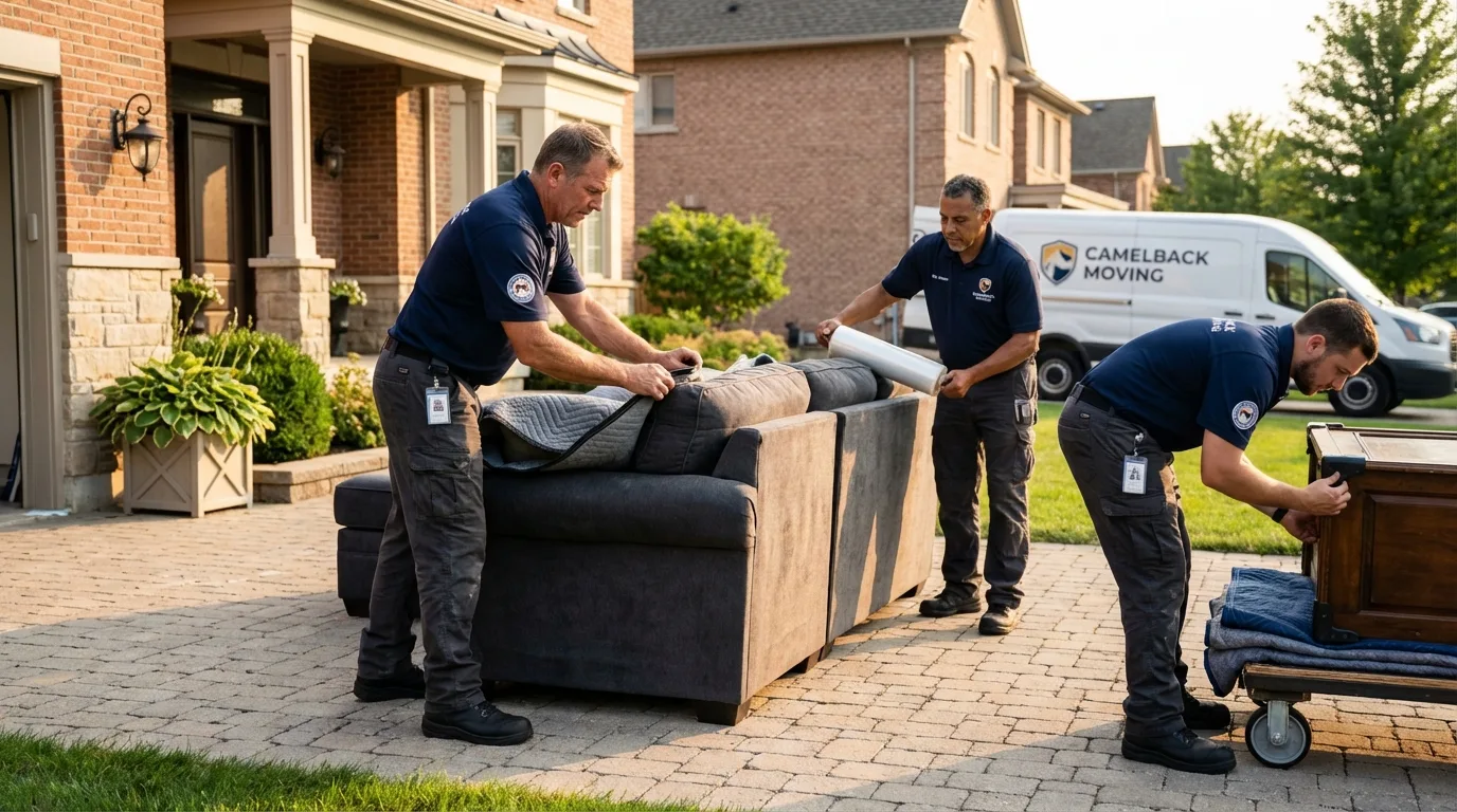 Large estate moving crew wrapping furniture in Cherokee, NC